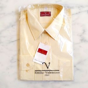 NWT. Emilio Valentino Men's Dress Shirt with embroidered logo.